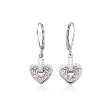 Clogau Sterling Silver & 9ct Rose Gold Cariad Sparkle Drop Earrings 3SCCE01