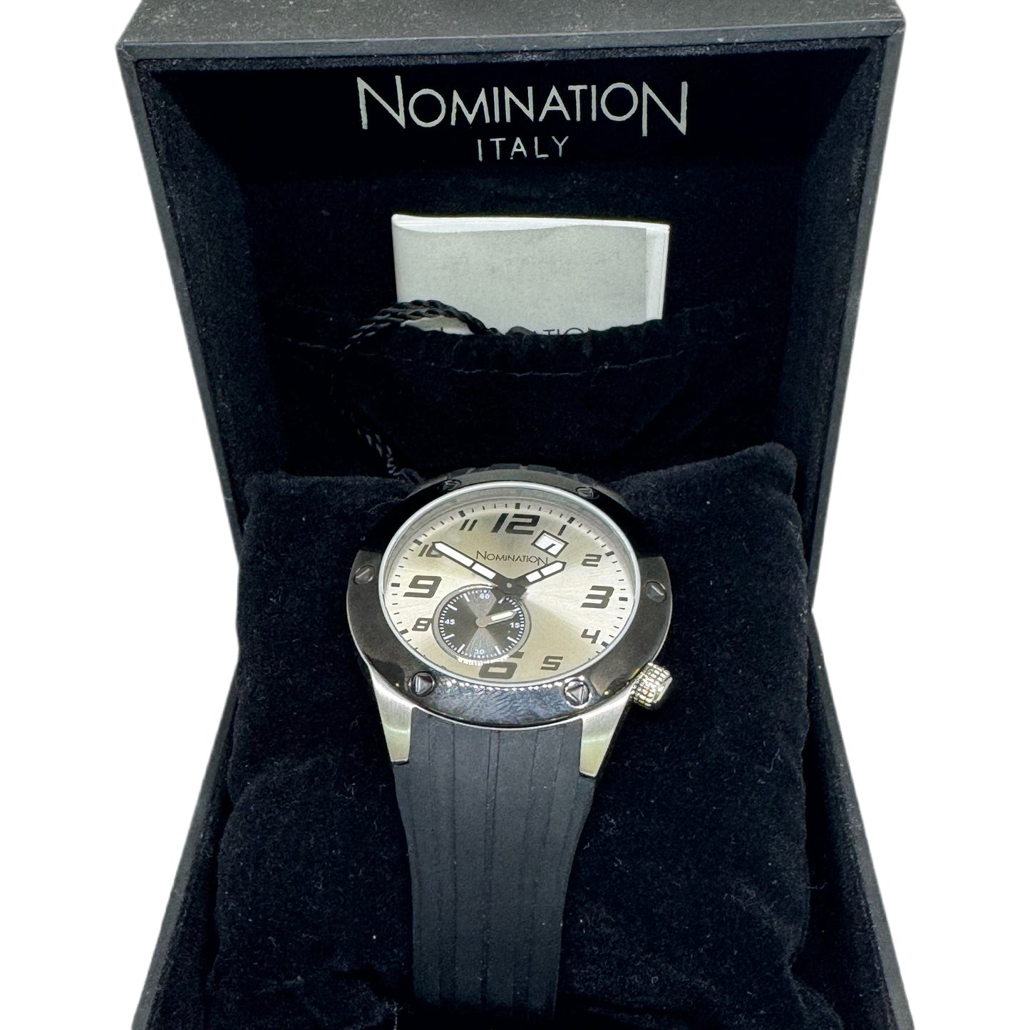 Nomination Watch on Black Silicone 077000/017 (NEW)