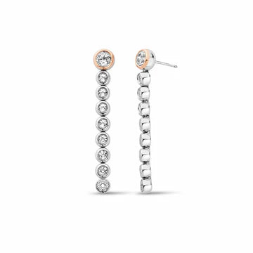 Clogau Silver /9ct gold Celebration Drop Hoop Earrings