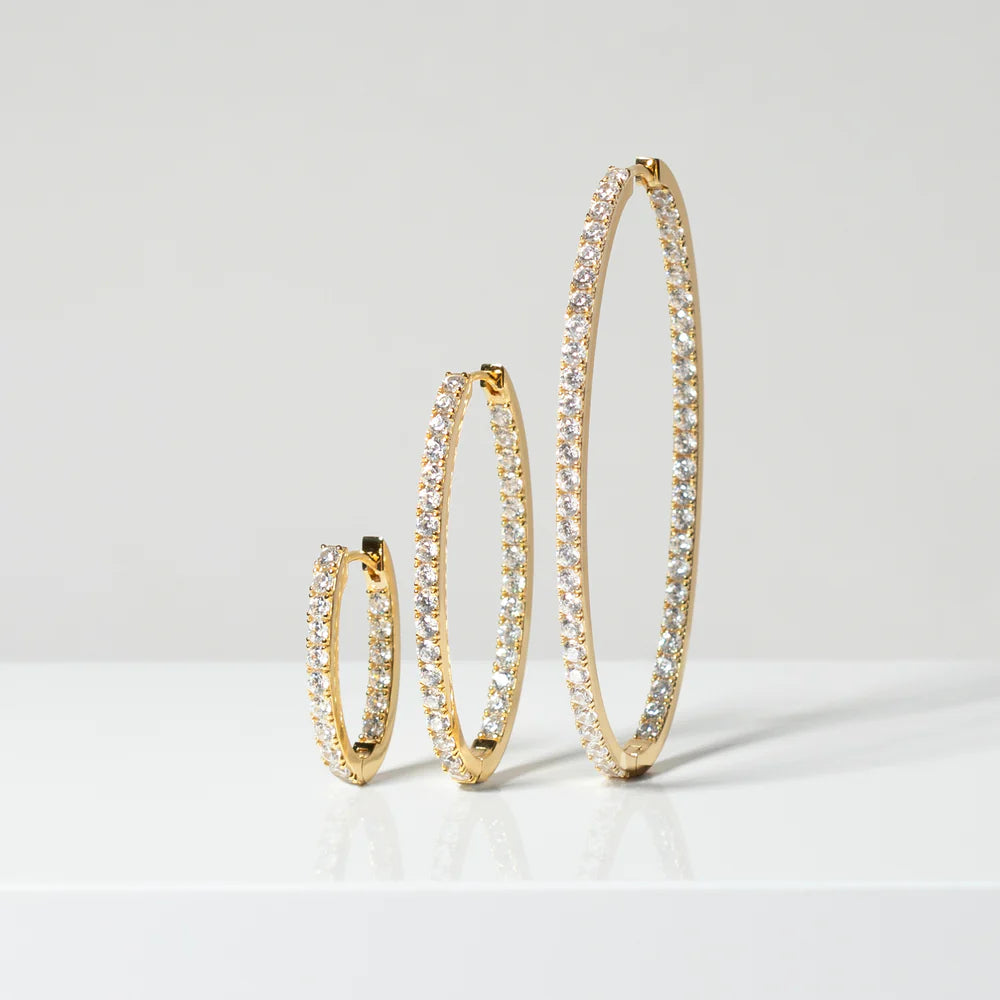 SIF JAKOBS Ellisse Earrings - YG/WG - White or Multi-Coloured CZ