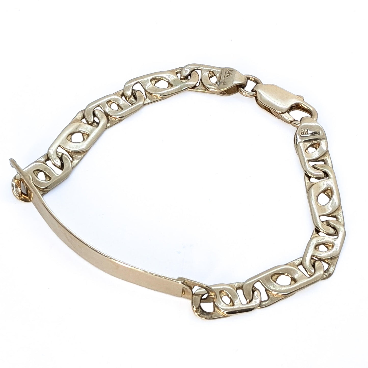 9ct Yellow Gold Fancy Links ID Bracelet 7.5"