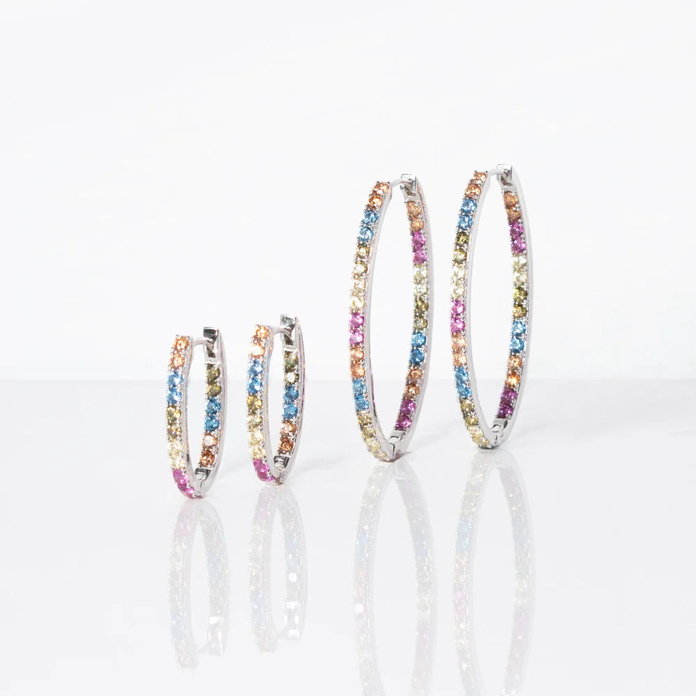 SIF JAKOBS Ellisse Earrings - YG/WG - White or Multi-Coloured CZ