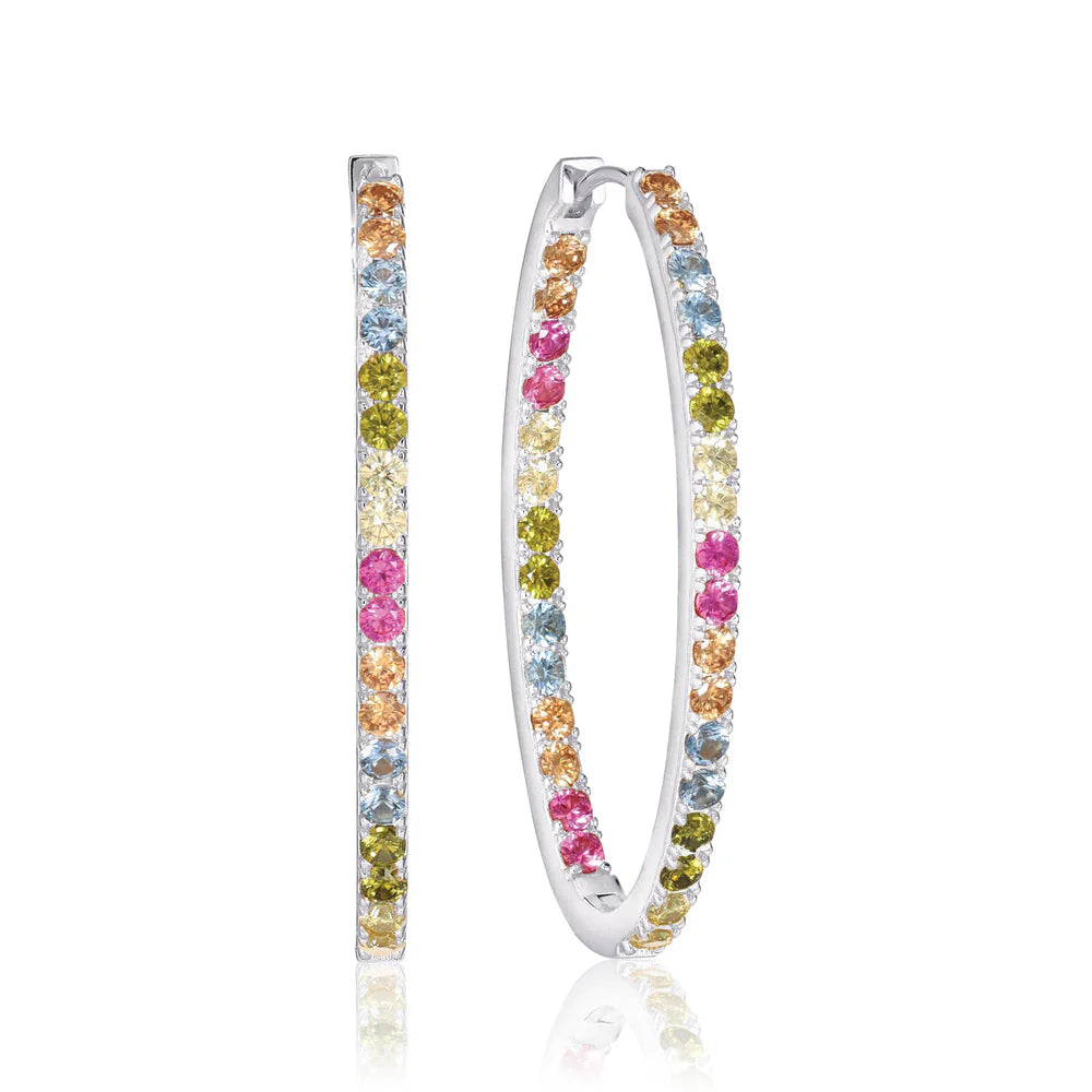 SIF JAKOBS Ellisse Earrings - YG/WG - White or Multi-Coloured CZ