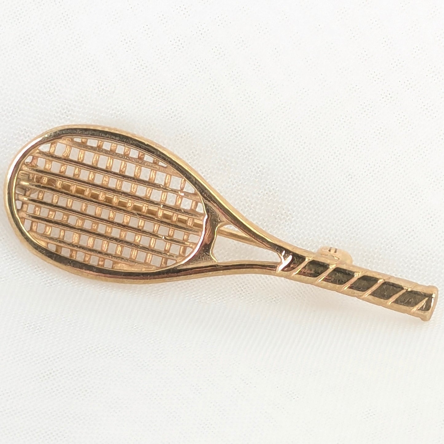 9ct Yellow Gold Tennis Racquet Brooch