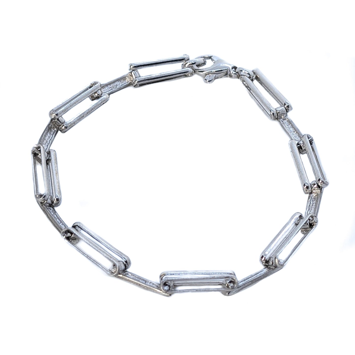 9ct White Gold Savannah Fancy Link Gate Bracelet 7.5"