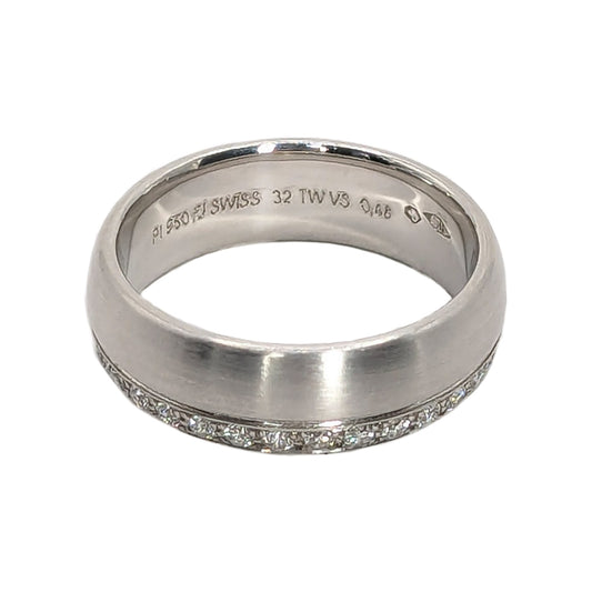 Furrer Jacot Platinum 6mm Diamond Set Wedding Ring