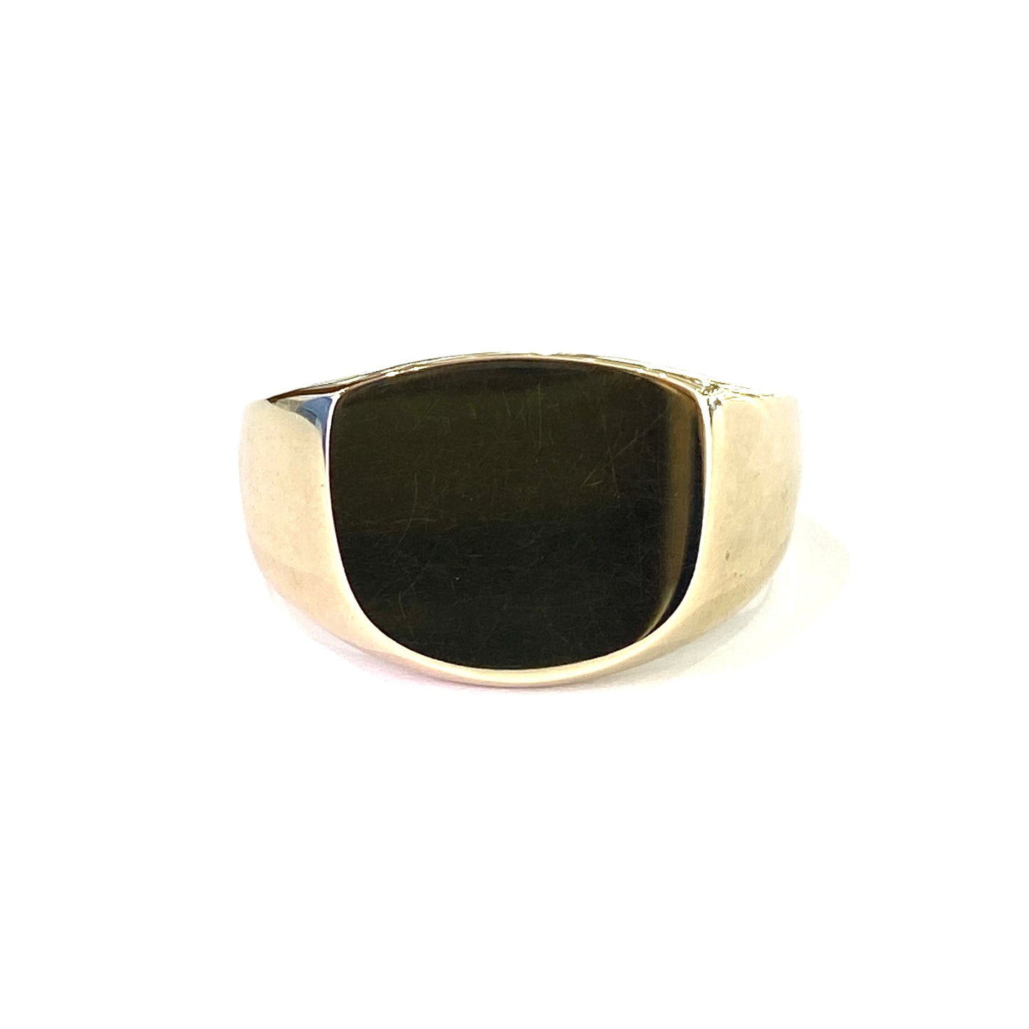 9ct Yellow Gold Plain Sheild Signet Ring Size T