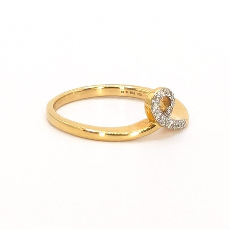 18ct Yellow Gold Diamond Loop Ring
