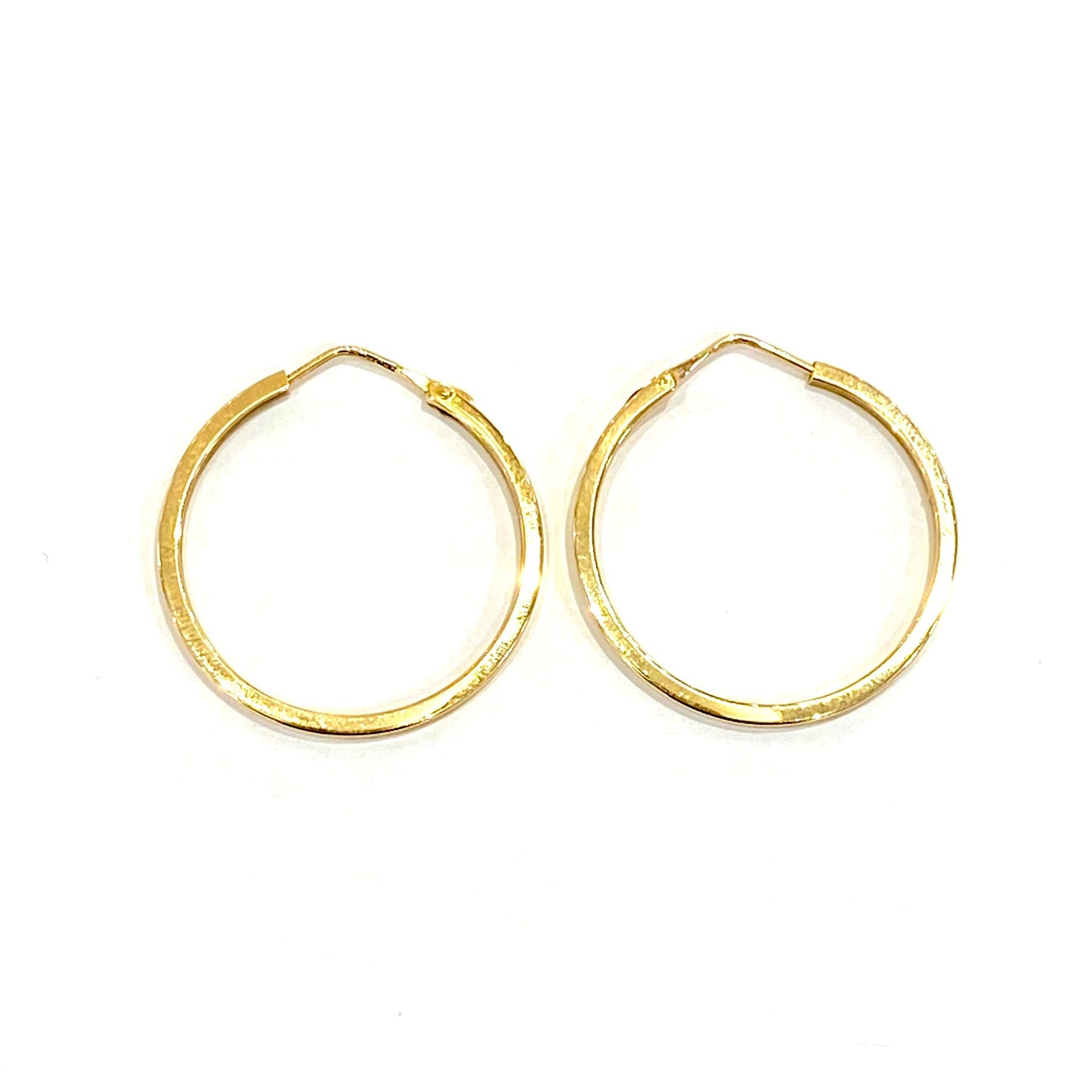 18ct Yellow Gold Large Hoop Earrings Pre Loved