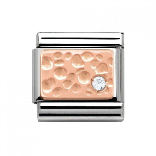 Nomination Classic 9ct Rose Gold White Cubic Zirconia Set Bubbles Charm 430303/02