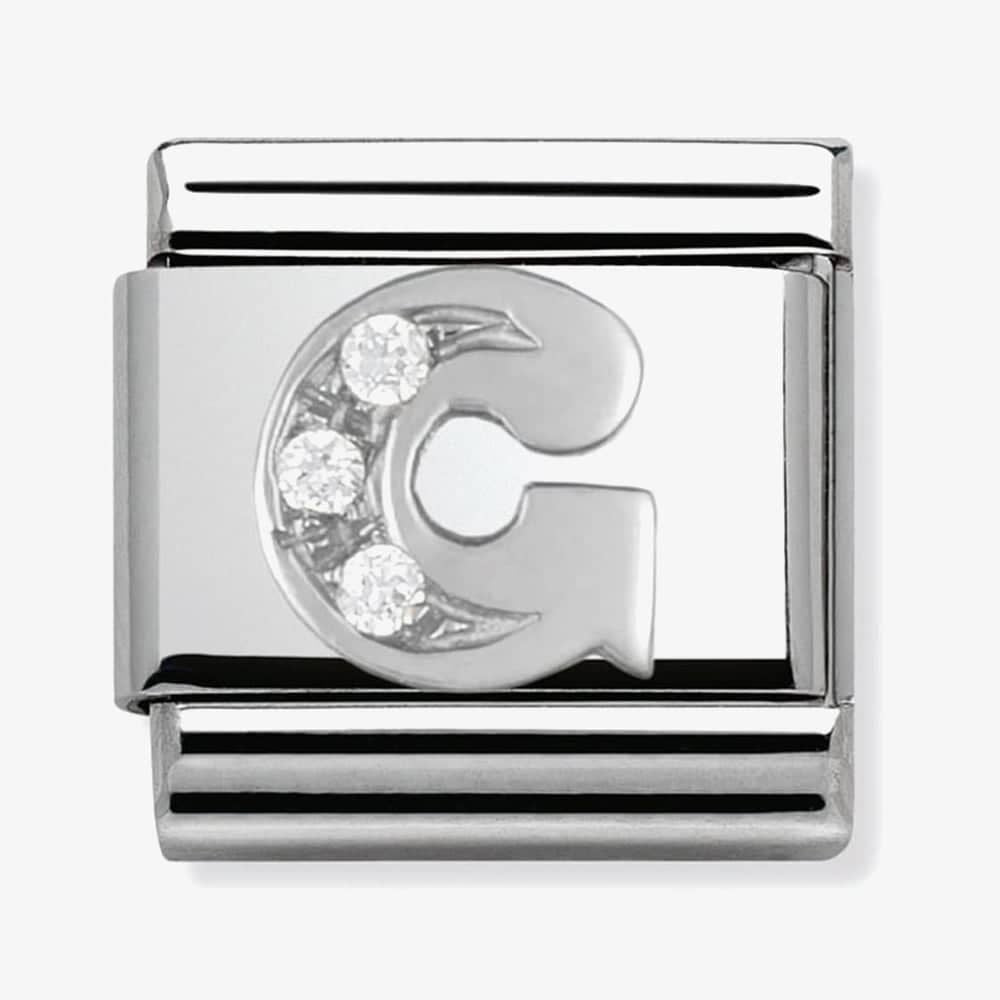 Nomination Classic Silvershine Letter Initial CZ Set Charm 330301