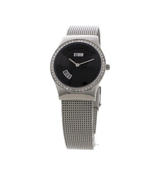 Storm Cryo Black Stainless Steel Watch on Mesh Bracelet