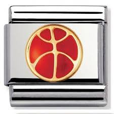 Nomination Classic 18K Gold and Enamel Basket Ball Charm 030203/08