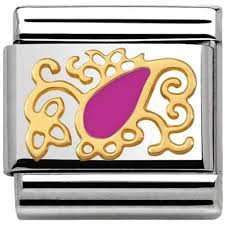 Nomination Classic 18K Gold and Enamel Pink Cashmere Drop Charm 030281/25