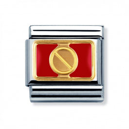 Nomination Classic 18K Gold and Enamel Gold Elegance Red Screw Charm 030280/10