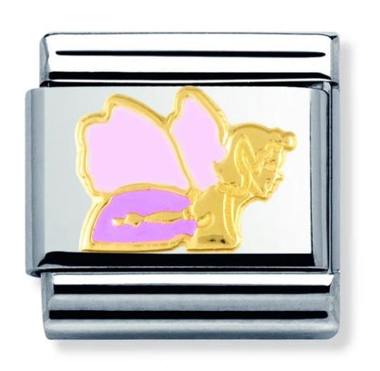 Nomination Classic 18K Gold and Enamel Gold and Pink Fantasia/Fantasy Fairy Charm 030272/01