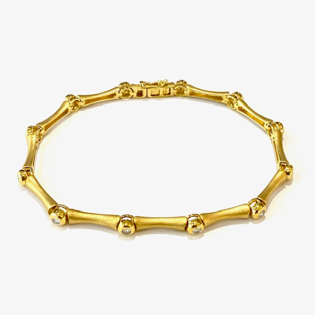 18ct Yellow Gold Diamond Set Bracelet