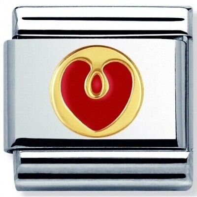 Nomination Classic 18K Gold and Enamel Gold & Red Heart Charm 030279/09