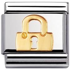 Nomination Classic 18K Gold Lock Charm 030109/01