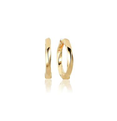 SJ-E12109-SG SIF JAKOBS Ferrara Medio Pianura Twist Hoop Earrings 18ct Yellow Gold Plated Silver polished surface
