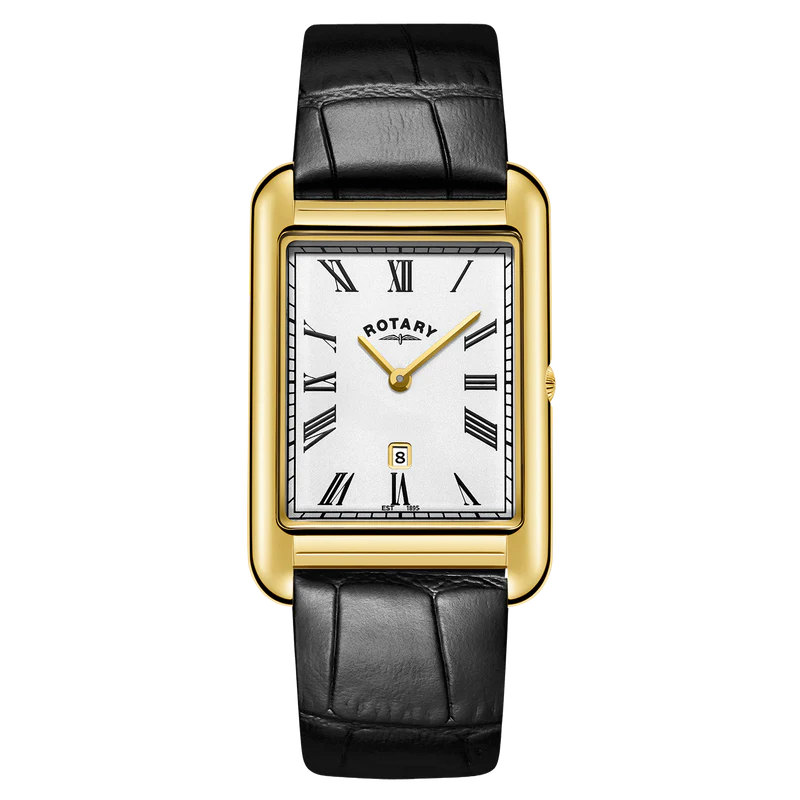 Rotary Heritage Astoria Gold plated Stainless Steel Watch on Leather Strap
