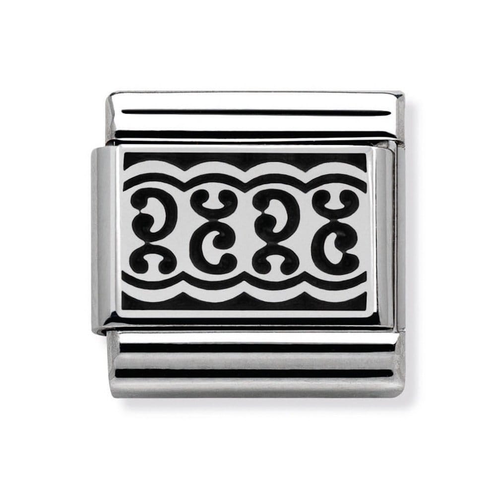 Nomination Classic Silvershine and Black Enamel Lace Charm 330103/01