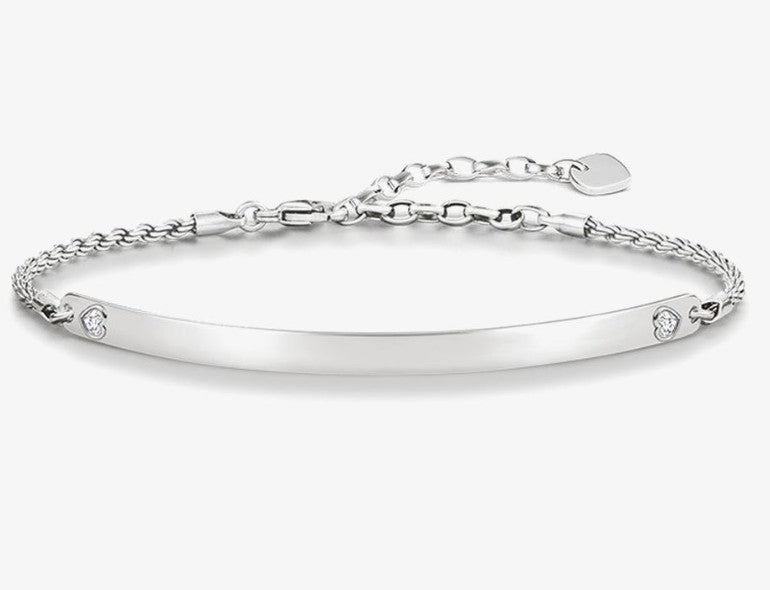 Thomas Sabo Sterling Silver CZ Hearts 'Love Bridge' ID Bracelet