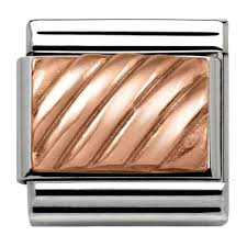 Nomination Classic 9ct Rose Gold Stripes Charm 430102/05