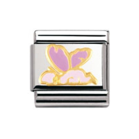 Nomination Classic 18K Gold and Enamel Gold and Pink Baby Fairy Charm 030272/04