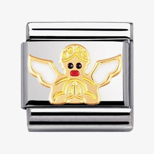 Nomination Classic 18K Gold and Enamel Christmas Angel Charm 030225/16