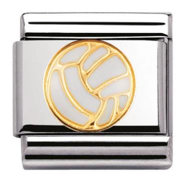 Nomination Classic 18K Gold and Enamel Volley Ball Charm 030203/33