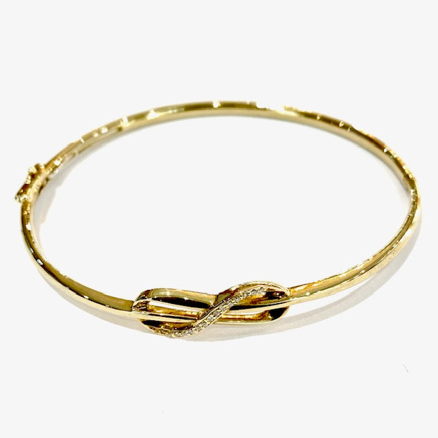 9ct Yellow Gold Diamond Set Bangle