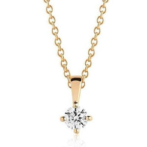 SJ-E4MMRD-CZ-YG-45 SIF JAKOBS Princess Piccolo White Cubic Zircon Set Pendant and Chain 18ct Yellow Gold Plated Silver