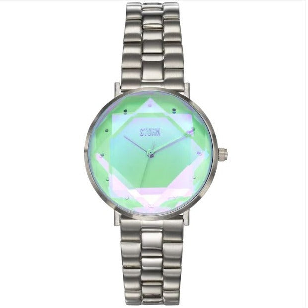 STORM Elexi Ice Blue Stainless Steel Bracelet Watch with faceted glass