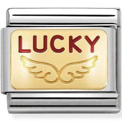 Nomination Classic 18K Gold and Enamel Lucky With Wings Charm 030284/39