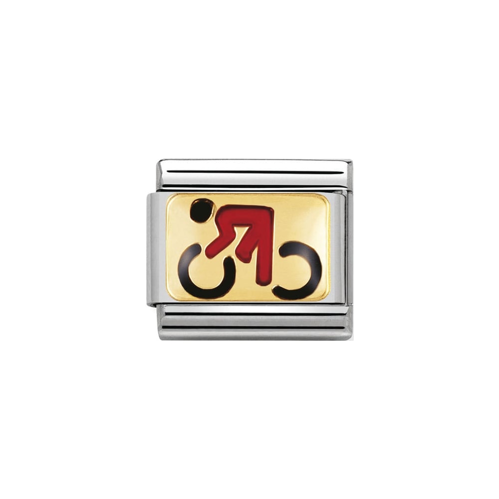 Nomination Classic 18K Gold and Enamel Sports Cyclist Charm 030203/06