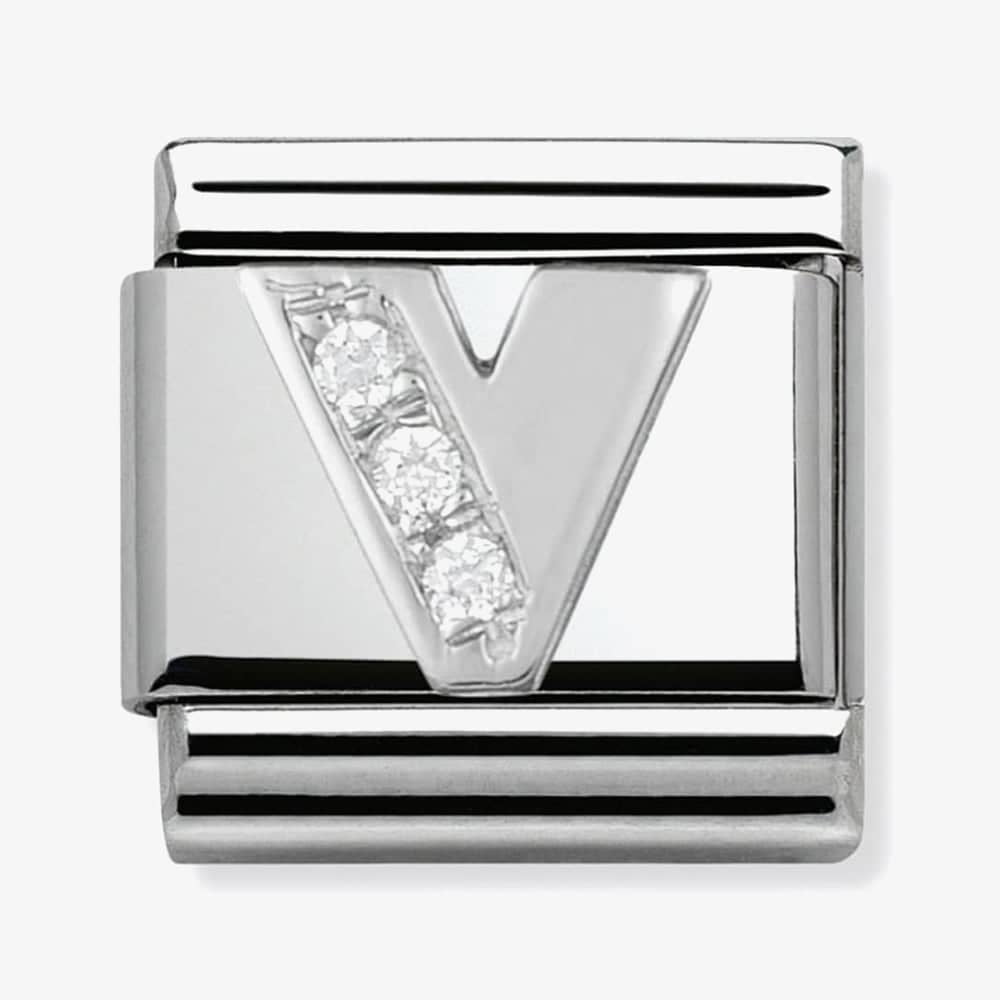 Nomination Classic Silvershine Letter Initial CZ Set Charm 330301