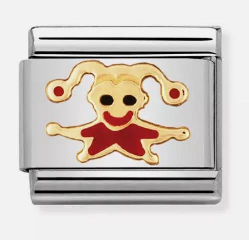 Nomination Classic 18K Gold and Enamel Jester/Joker Charm 030205/23