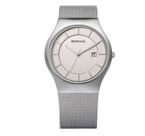 Bering Gents Stainless Steel Mesh bracelet watch with date Ref 11938-000
