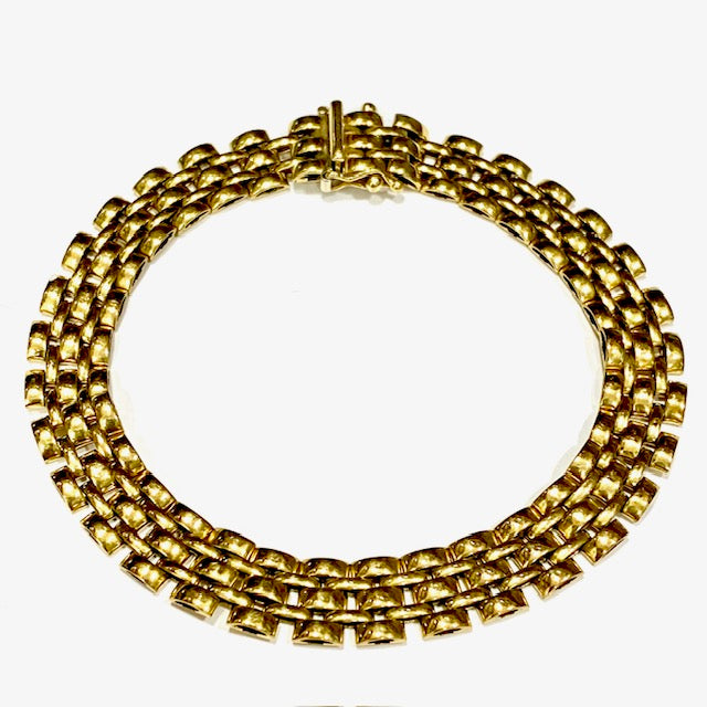 9ct Yellow Gold Brick Links Bracelet Pre-loved