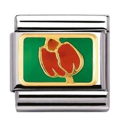 Nomination Classic 18K Gold and Enamel Tulip Charm 030278/14