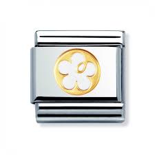 Nomination Classic 18K Gold Elegance White Flower Charm 030279/05