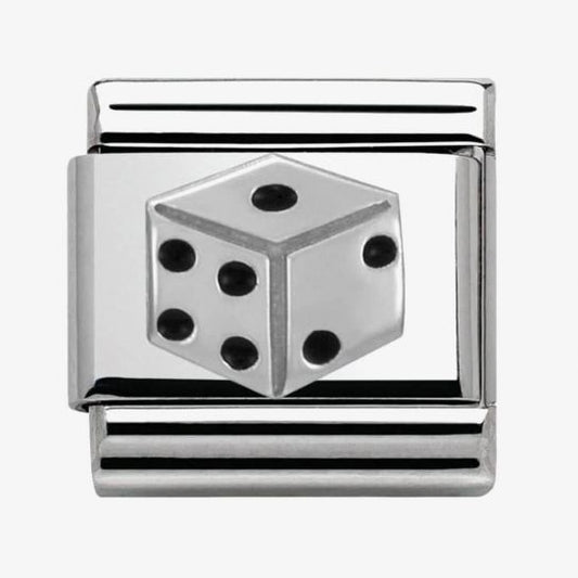 Nomination Classic Silvershine Oxidised Dice Charm 330202/11