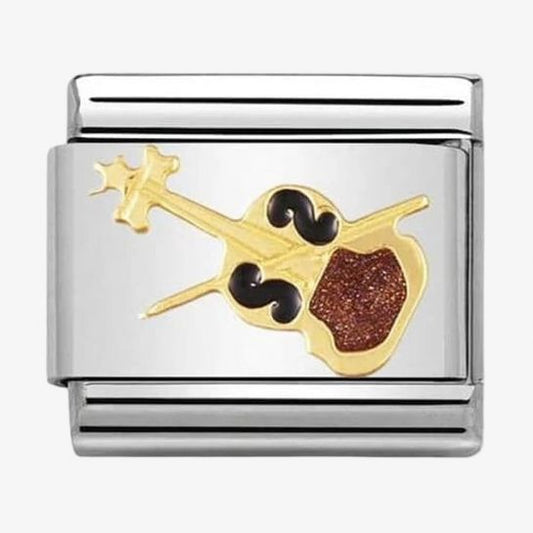 Nomination Classic 18K Gold and Enamel Violin Charm 030221/07