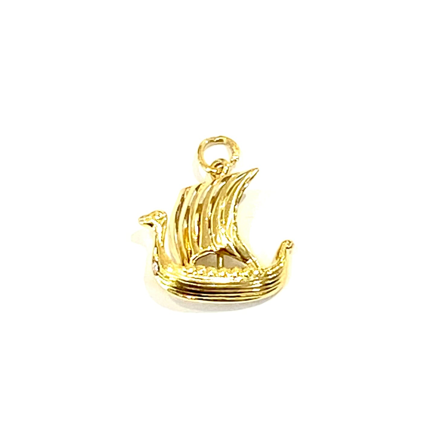 18ct Yellow Gold Viking Ship Charm Pre Loved