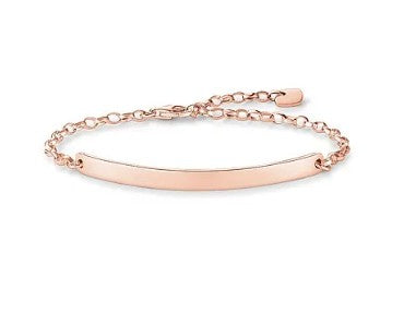 Thomas Sabo Rose Gold Plated Sterling Silver 'Love Bridge' ID Bracelet
