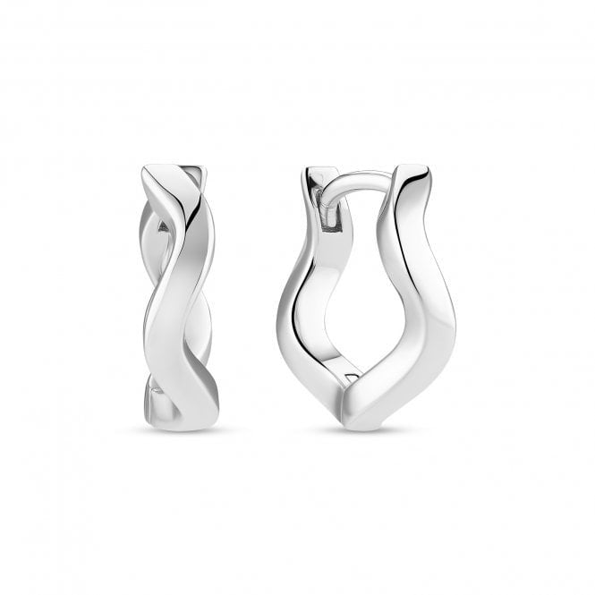 SJ-E3859 Ellera waves Silver hoop earrings