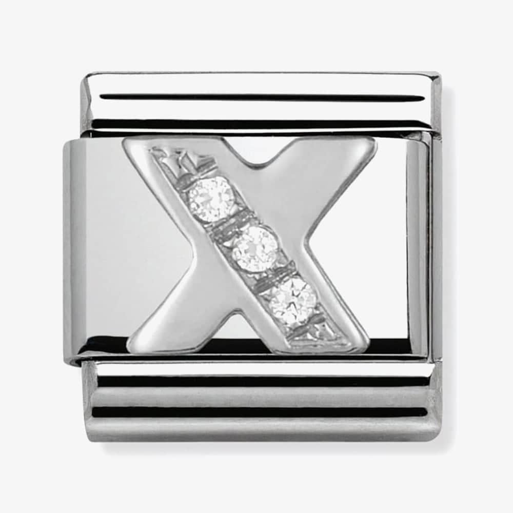 Nomination Classic Silvershine Letter Initial CZ Set Charm 330301