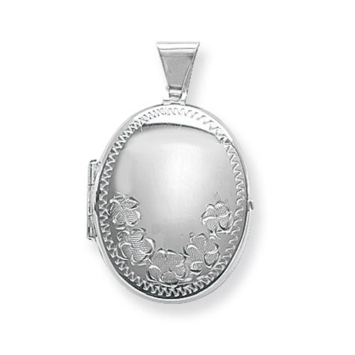 Silver Oval Patterned Locket