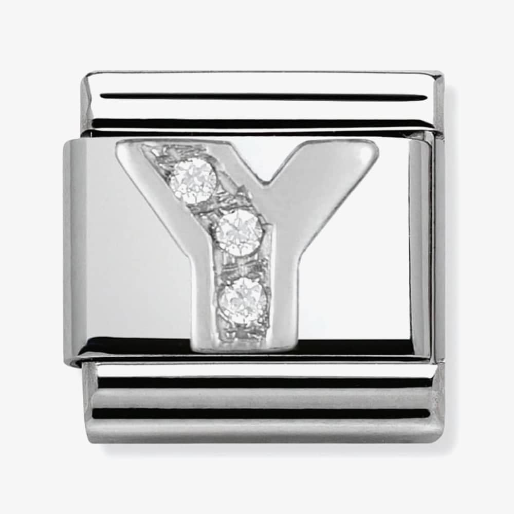 Nomination Classic Silvershine Letter Initial CZ Set Charm 330301